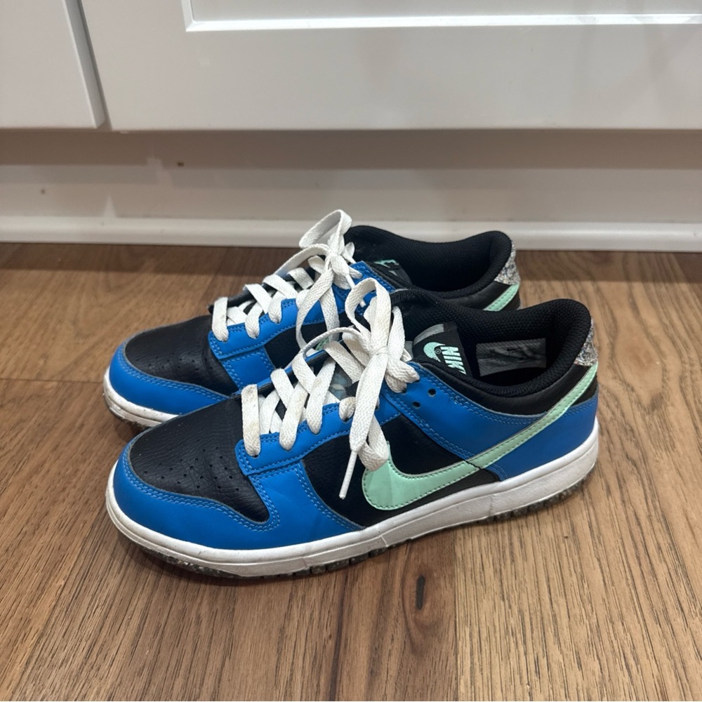 Nike Dunk Low SE GS Black Light Photo Blue Mint Foam DR0165-001 Sz 6 Y Ships Now